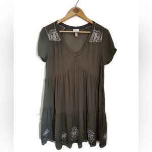 Knox Rose Khaki Olive Green Spring Top Size Large